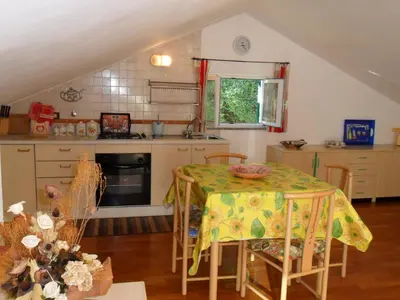 Cucina o angolo cottura di MANSARDA PARADISO GOLFO DI PORTOFINO