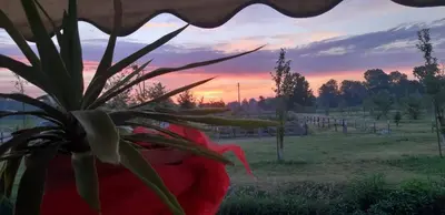 Alba o tramonto visti dall'interno dell'ostello o dai dintorni
