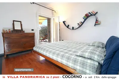 Letto o letti in una camera di Appartamento B in villa con vista panoramica