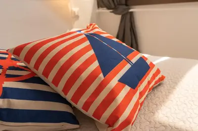Letto o letti in una camera di 068 - Casa STELLA MARINA in CENTRO, 450metri da Mare e Spiaggia