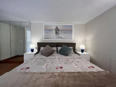 Letto o letti in una camera di WELCOME RIVIERA - AL CASTELLO-VISTA MARE -ROMANTICO e CENTRALE a 20 METRI DAL MARE-toll parking at 15 euro per day to be booked in advance -subject to availability