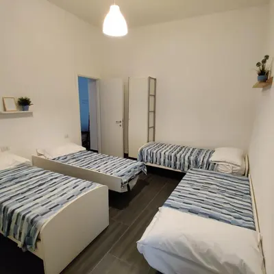 Letto o letti in una camera di Vista sul carruggio, centro storico di Chiavari