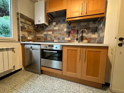 Cucina o angolo cottura di Casa Bianca 6 - confortevole in centro a Moneglia