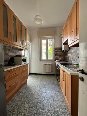 Cucina o angolo cottura di Casa Bianca 6 - confortevole in centro a Moneglia
