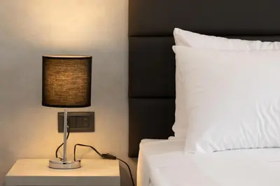 Letto o letti in una camera di Villa Petra