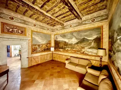 Area soggiorno di Villa Bottini in esclusiva