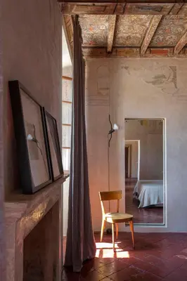 Letto o letti in una camera di Corte Mainolda