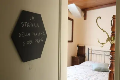 Letto o letti in una camera di Cascina Angelina