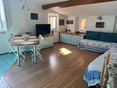 TV o dispositivi per l'intrattenimento presso Elegant apartment with sea view