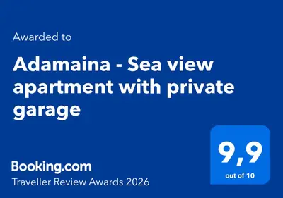 Certificato, attestato, insegna o altro documento esposto da Adamaina - Sea view apartment with private garage