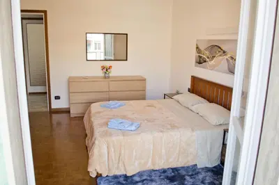 Letto o letti in una camera di Casa Fiume